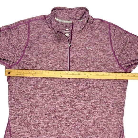 Nike Dri-Fit Track Jacket Womens L Burgundy Quarter Zip Athletic Running Pull On - Picture 11 of 16